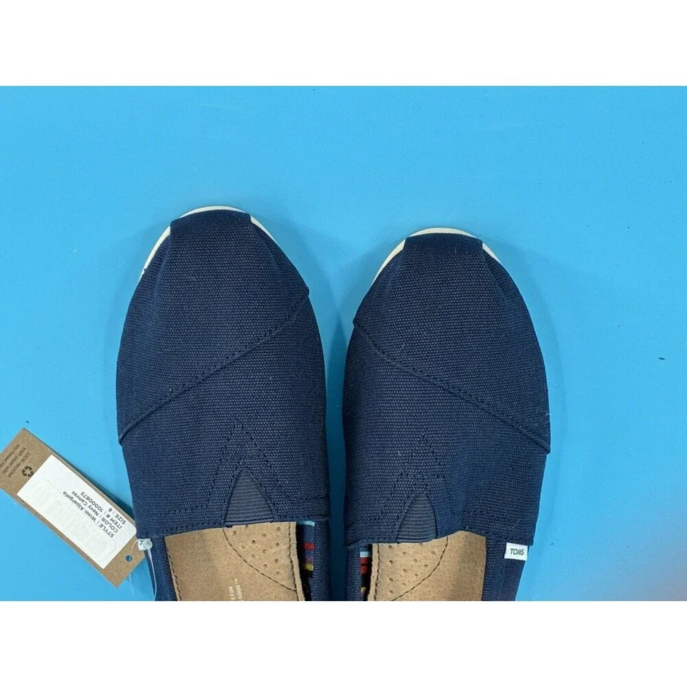 TOMS Women’s Alpargata Classic Navy Canvas Slip On Shoes Size 8 NWT